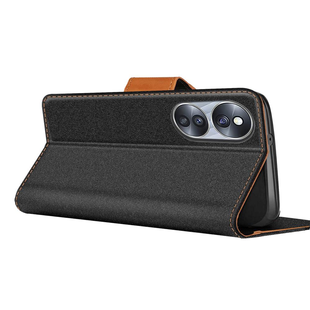 Textil Wallet für Honor 70 in Schwarz