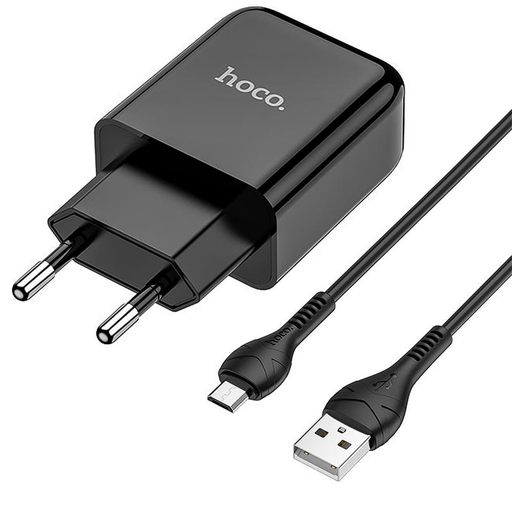 Netz-Ladegerät Hoco - N2 microUSB in Schwarz