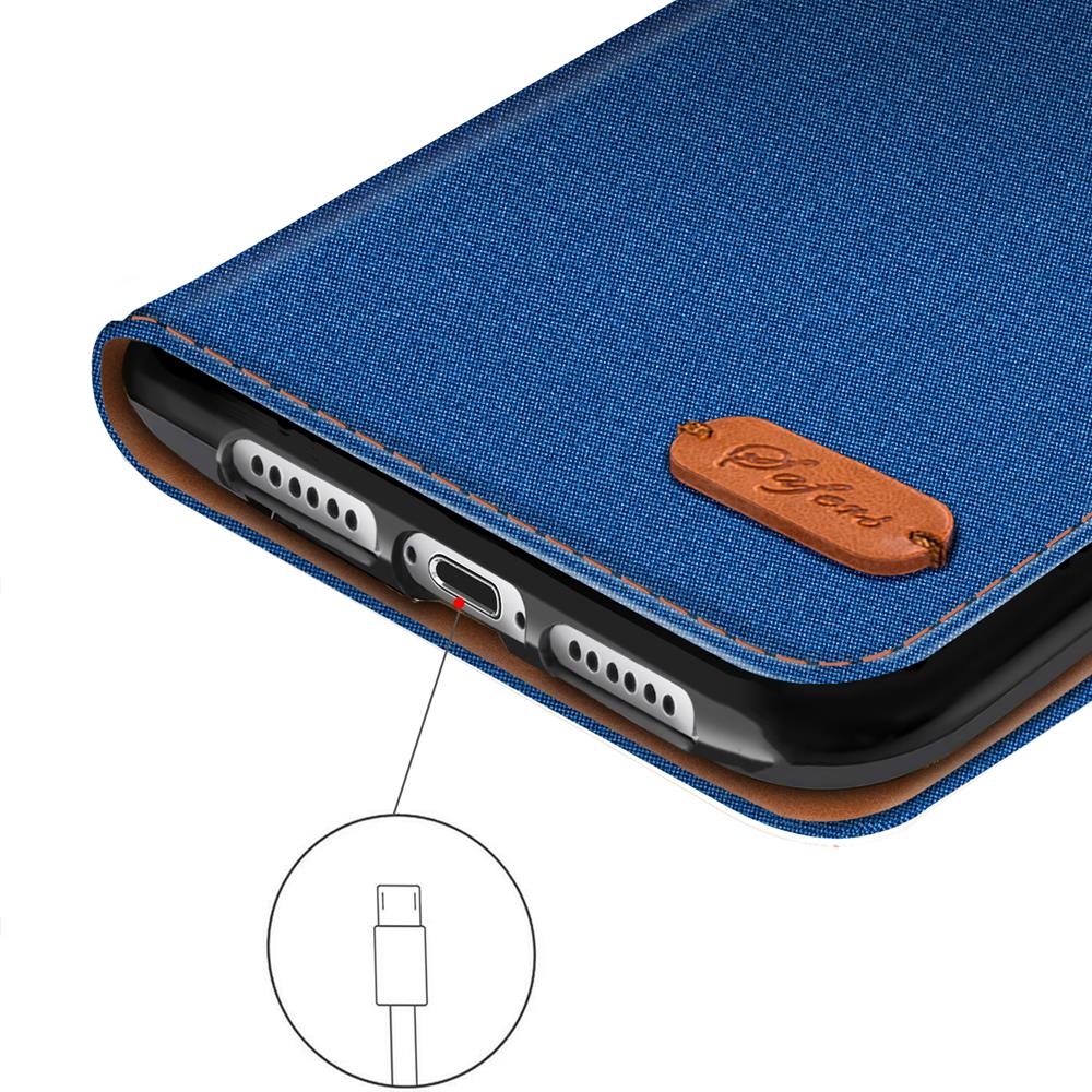 Textil Wallet für Apple iPhone 17e in Blau