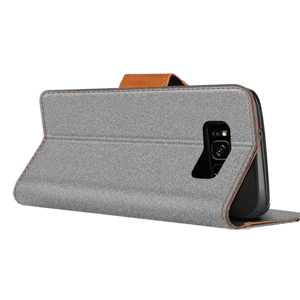 Textil Wallet für Samsung Galaxy S8 Plus in Grau