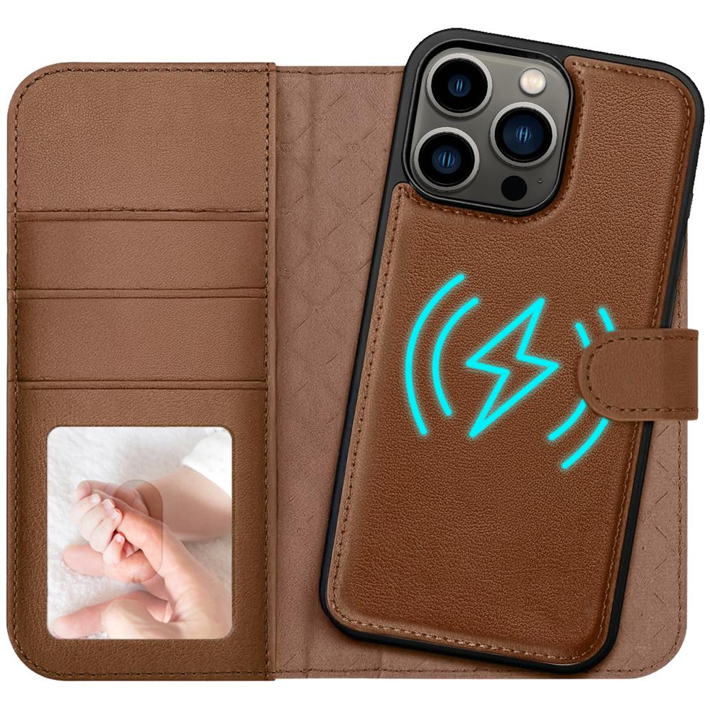 Magnetic Wallet für Apple iPhone 13 Pro in Braun