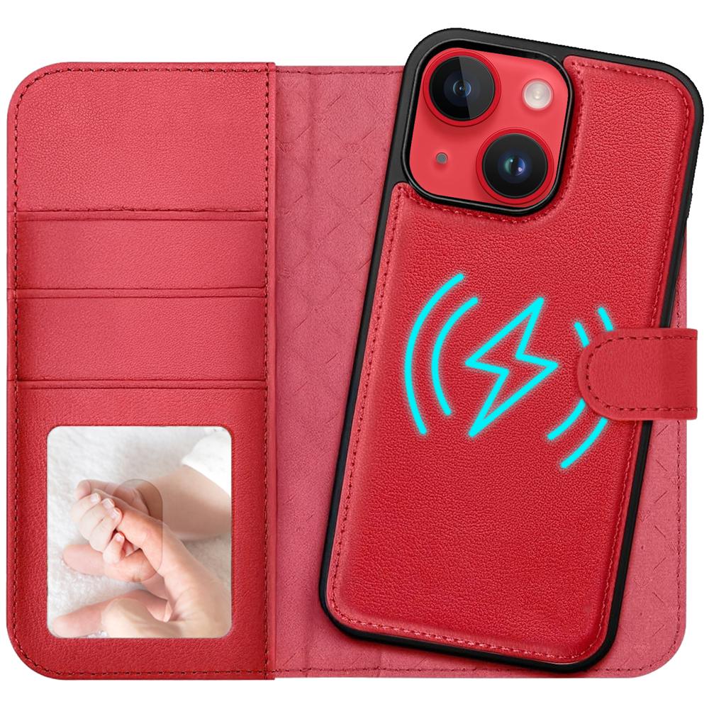 Magnetic Wallet für Apple iPhone 14 in Rot