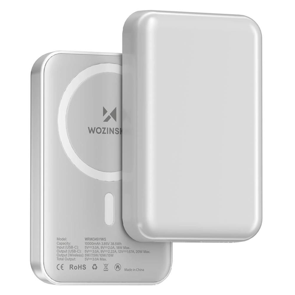 Power Bank - Wozinsky - MagSafe WRW349Y - 10000 mAh in Weiss