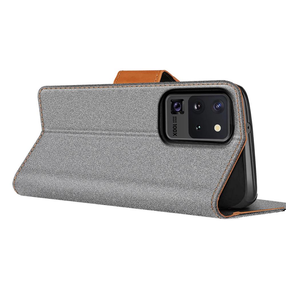 Textil Wallet für Samsung Galaxy S20 Ultra in Grau