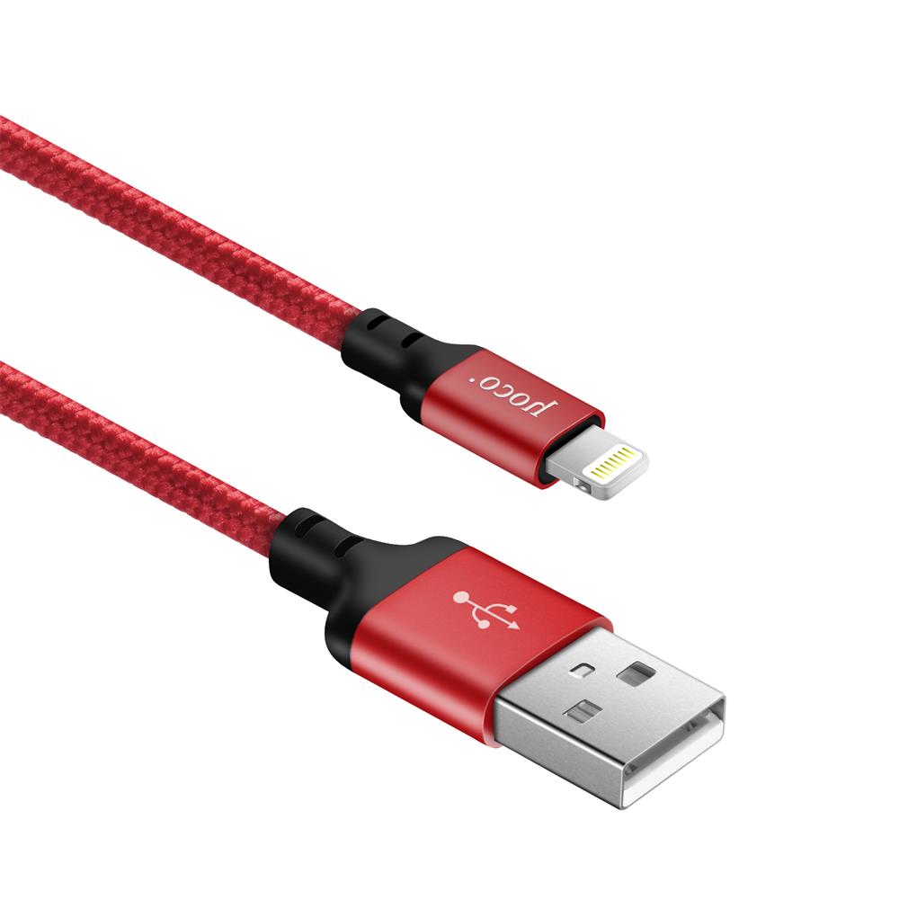Hoco USB Kabel - X14 Lightning - 2M in Schwarz-Rot
