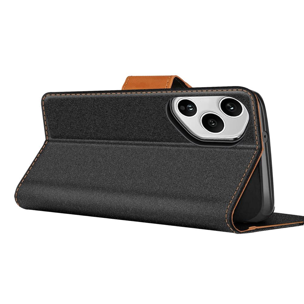 Textil Wallet für Honor 400 Pro in Schwarz