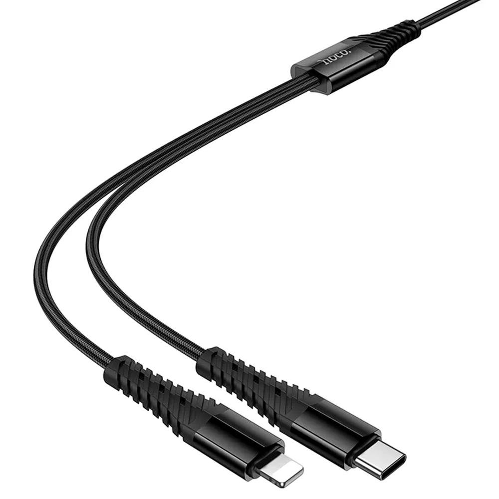 Hoco USB Kabel - X123 2in1 USB-C auf USB-C/Lightning 1 Meter