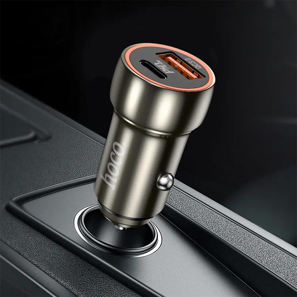 Hoco Kfz-Ladegerät - Z46A - Metal Grau - Solo