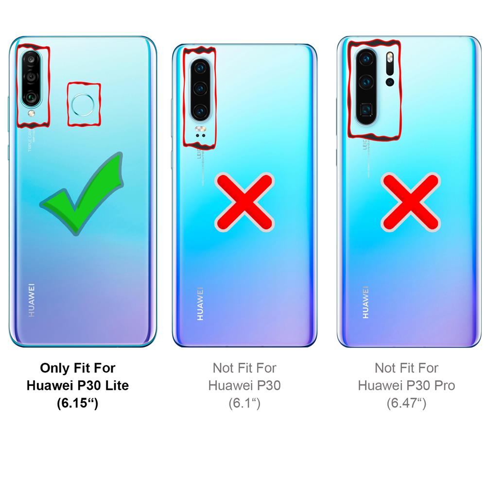 Connect Case für Huawei P30 Lite in Silber, Kette in WeissSilber