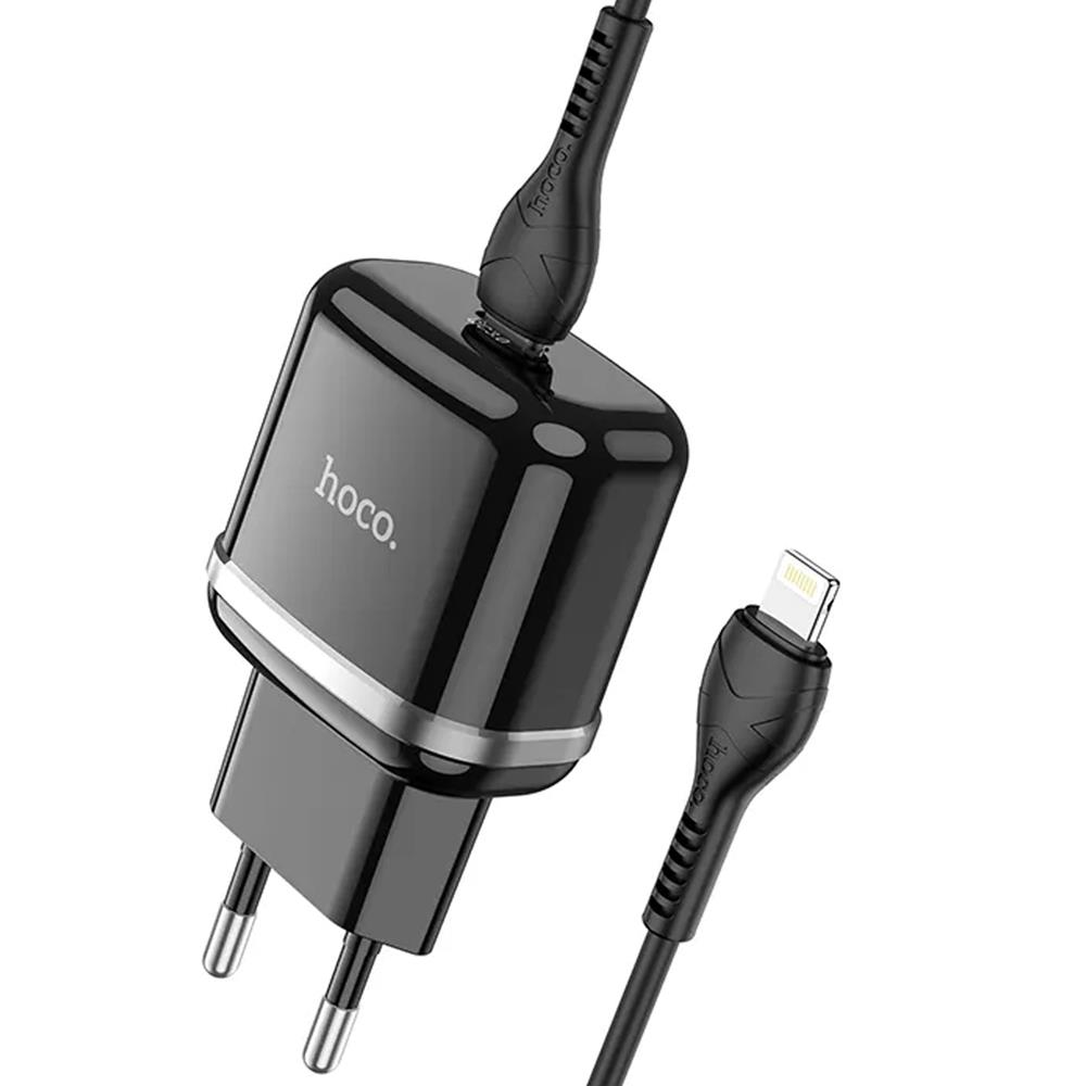 Netz-Ladegerät Hoco - N24 Lightning in Schwarz