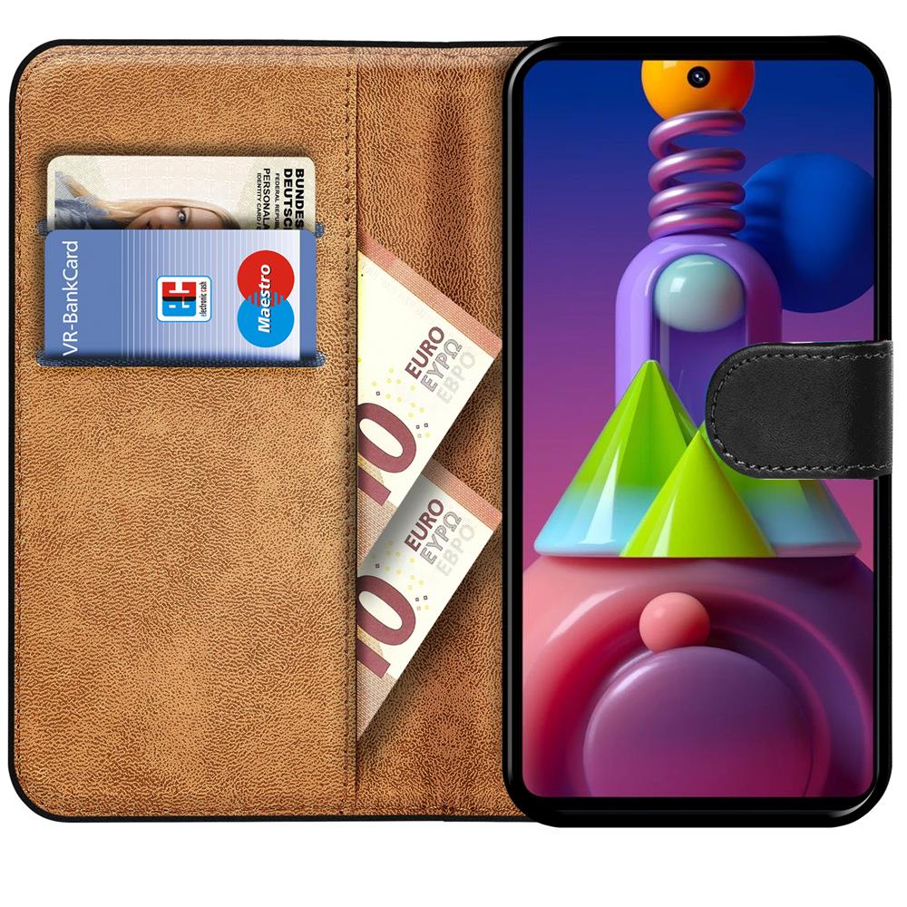 Basic Wallet für Samsung Galaxy M51 in Schwarz