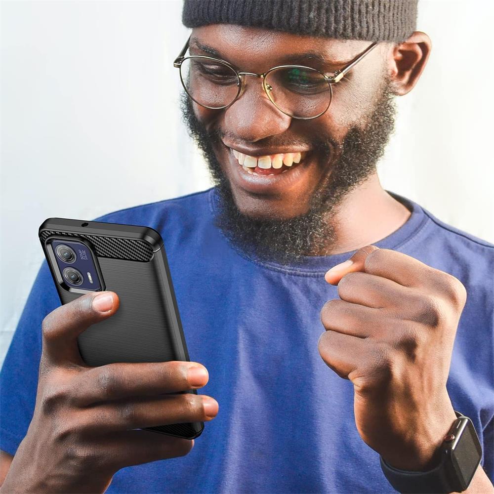 Carbon Brush TPU für Motorola Moto G73 5G in Schwarz