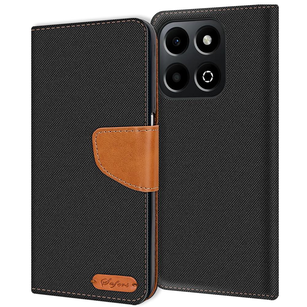 Textil Wallet für Honor 400 Smart in Schwarz