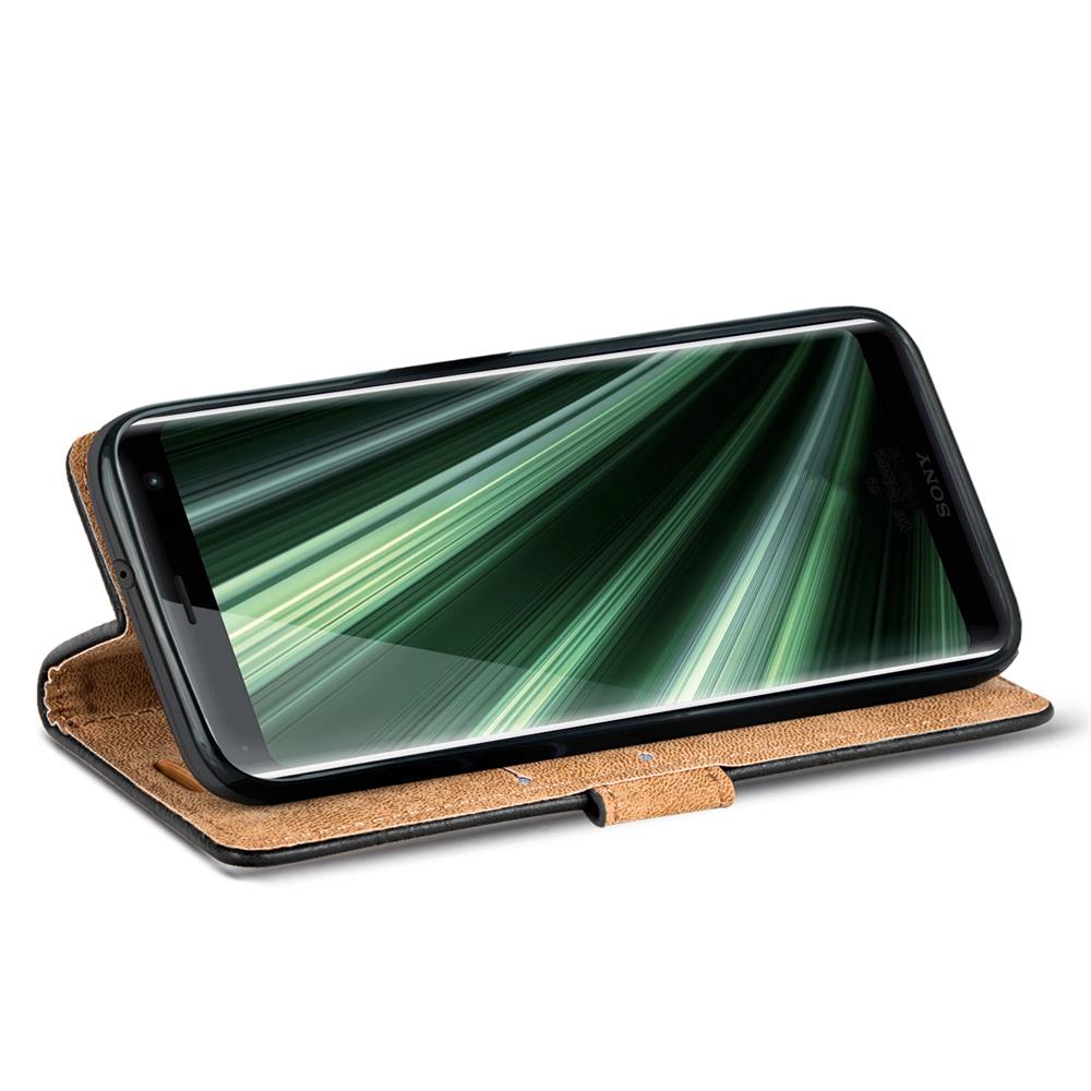 Retro Wallet für Sony Xperia XZ3 in Schwarz