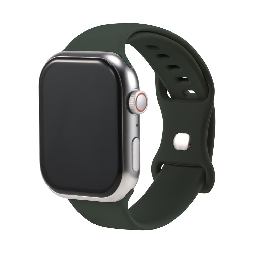 Silikonarmband Butterfly Apple Watch 1-11/SE1-3/Ultra1-3 - 42/44/45/49mm in Tannengrün - Größe L