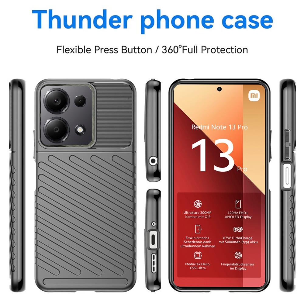 Thunder Case für Xiaomi Redmi Note 13 Pro 4G in Schwarz