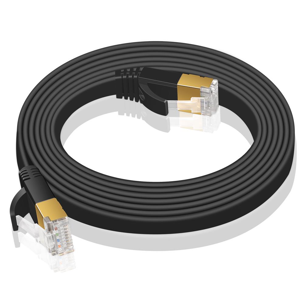 Patch FLAT Kabel Cat7 - PC-Flat-700A - 8M in Schwarz