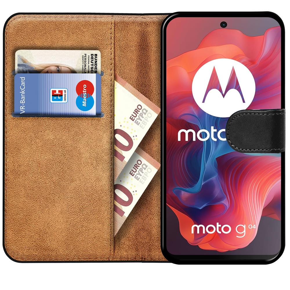 Basic Wallet für Motorola Moto G04 / G24 in Schwarz