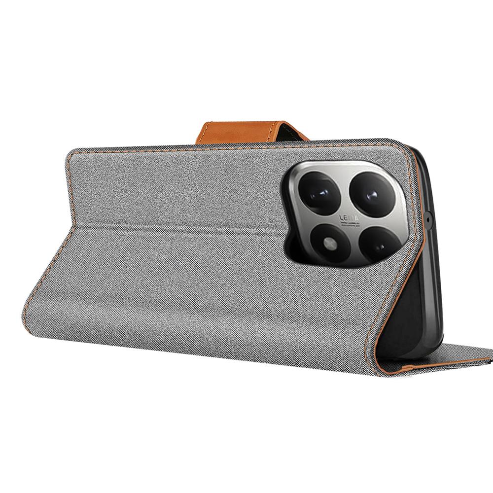 Textil Wallet für Xiaomi 15T in Grau