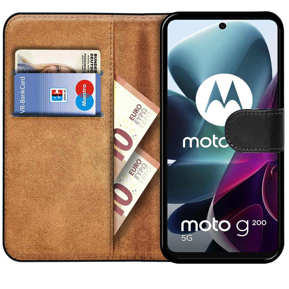 Basic Wallet für Motorola Moto G200 5G in Schwarz