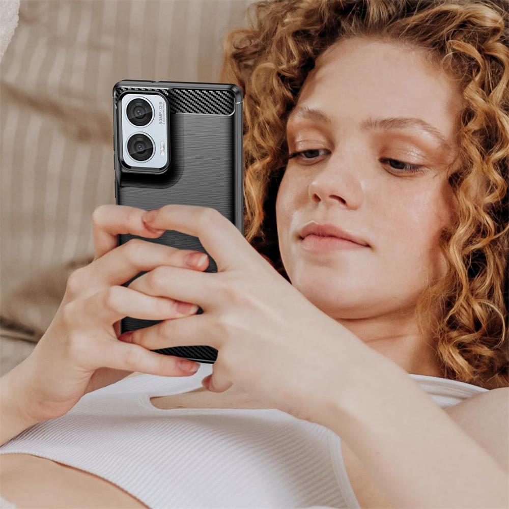 Carbon Brush TPU für Motorola Edge 50 Fusion in Schwarz