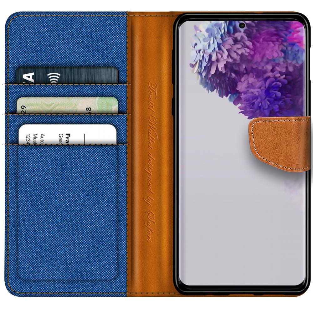Textil Wallet für Samsung Galaxy S20 FE in Blau
