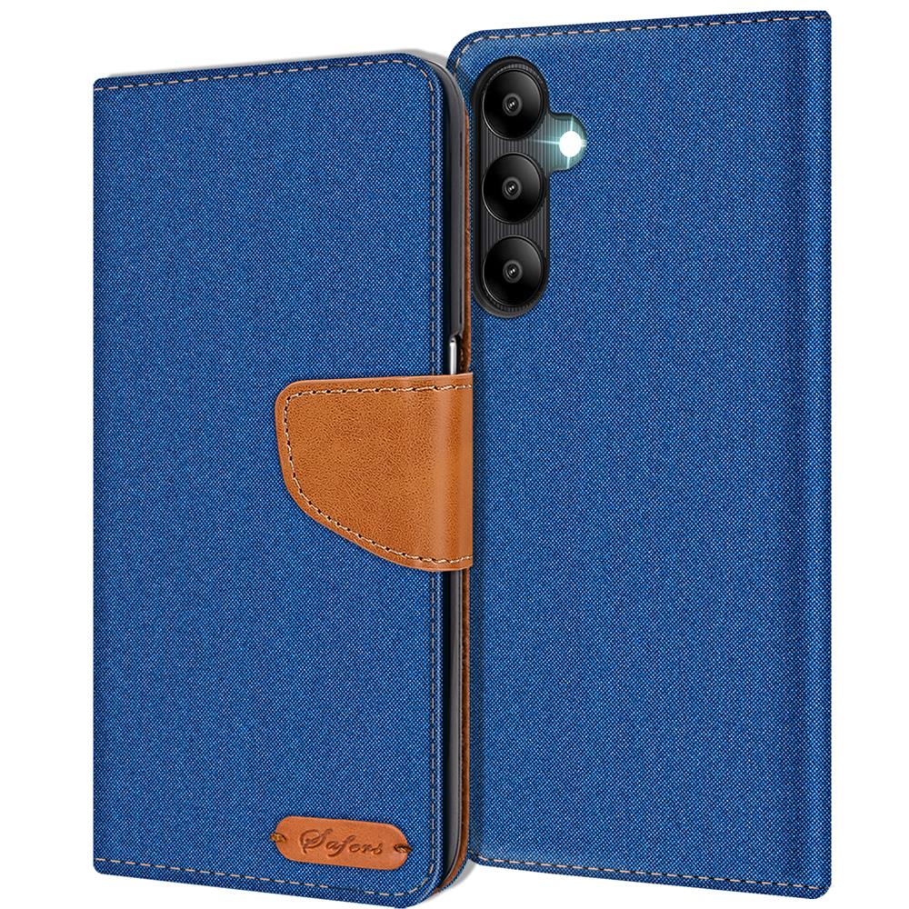 Textil Wallet für Samsung Galaxy A25 5G in Blau