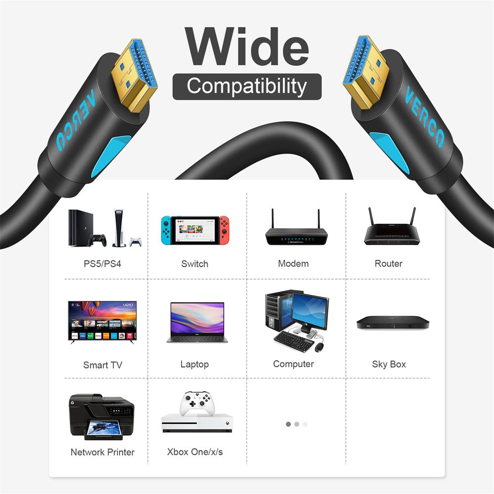 HDMI 2.1 Kabel rund - HD-8K-120B - 3M in Schwarz