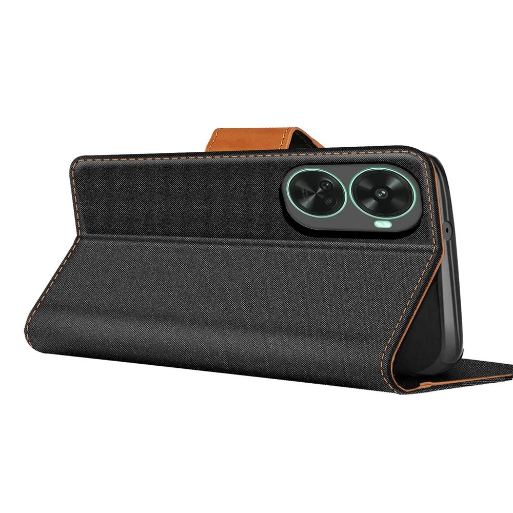 Textil Wallet für Huawei Nova 12 SE in Schwarz