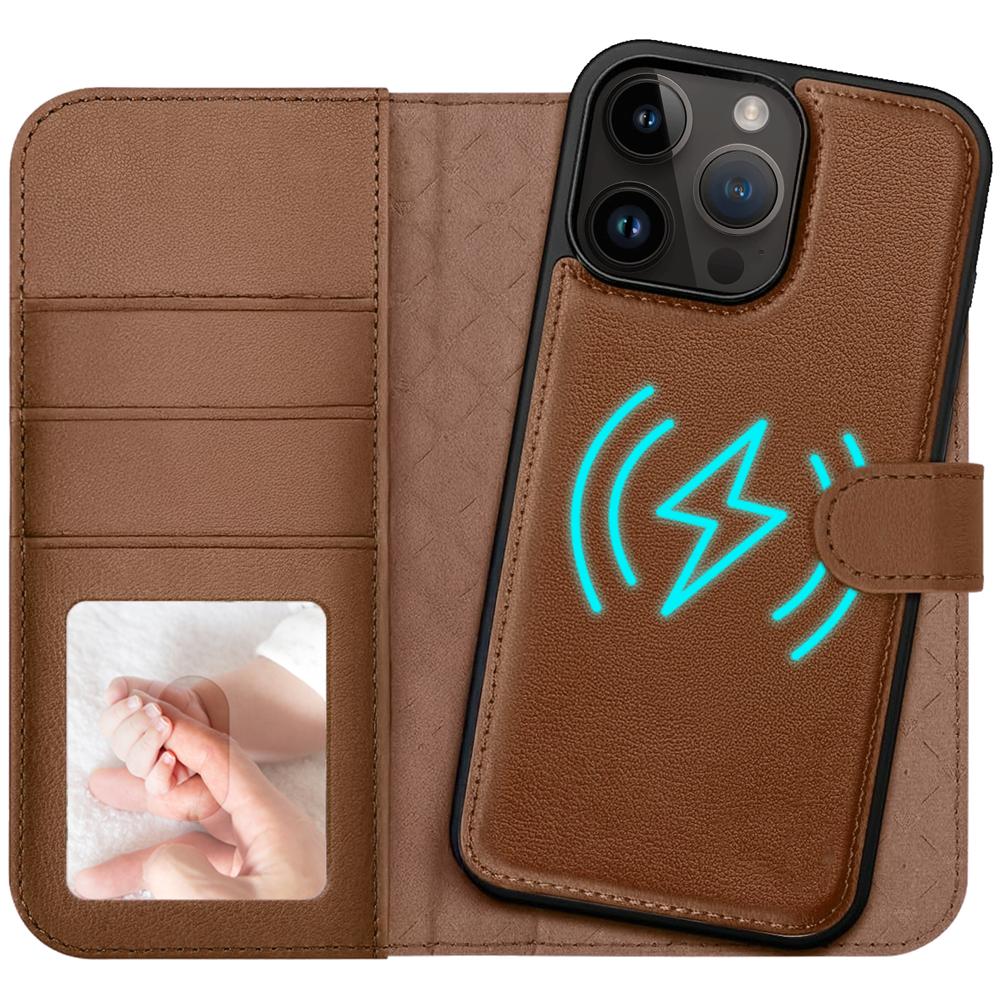 Magnetic Wallet für Apple iPhone 14 Pro Max in Braun