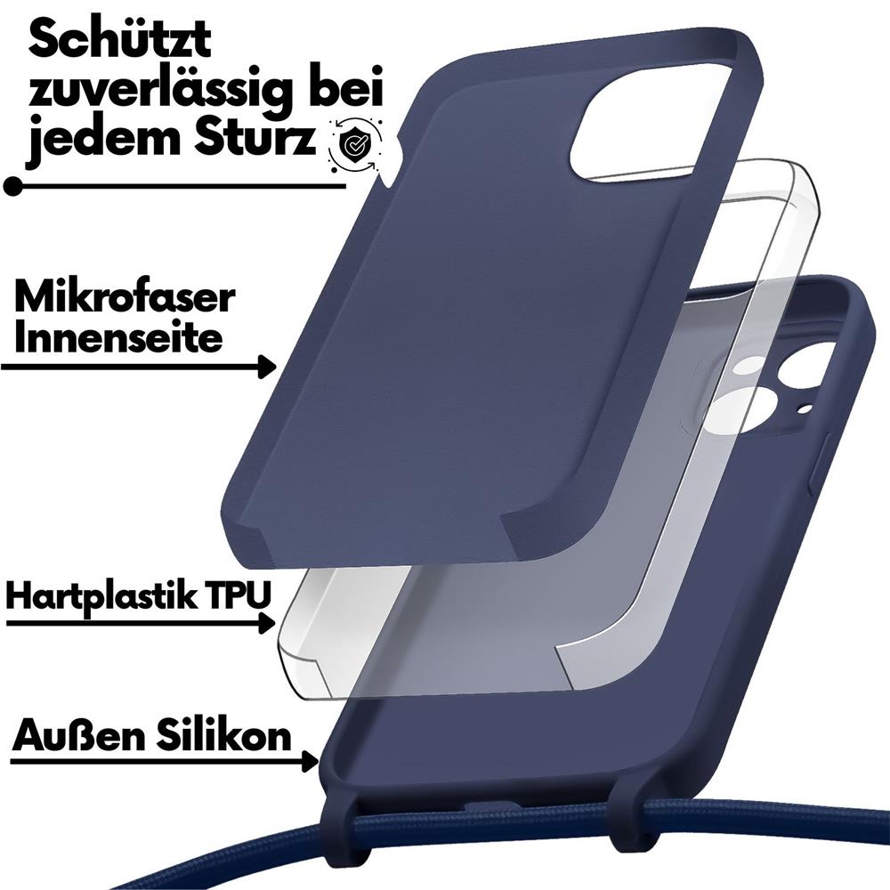 Connect Case Colour inkl. Kette für Apple iPhone 7 / 8 / SE 2 / SE 3 in Blau