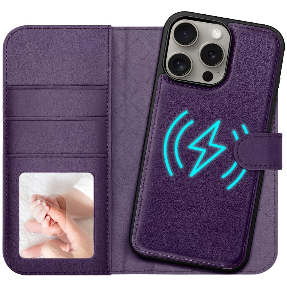 Magnetic Wallet für Apple iPhone 16 Pro Max in Violett