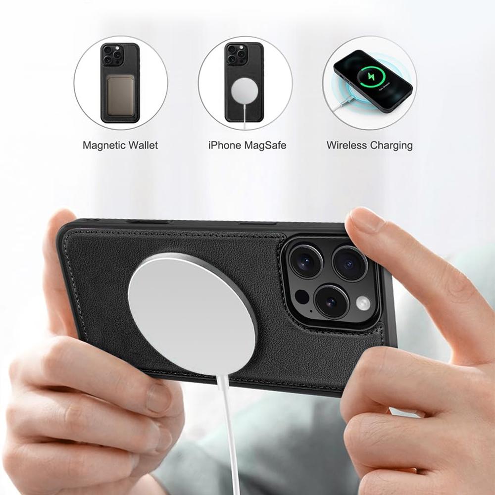 Magnetic Wallet für Apple iPhone 16 Pro Max in Schwarz