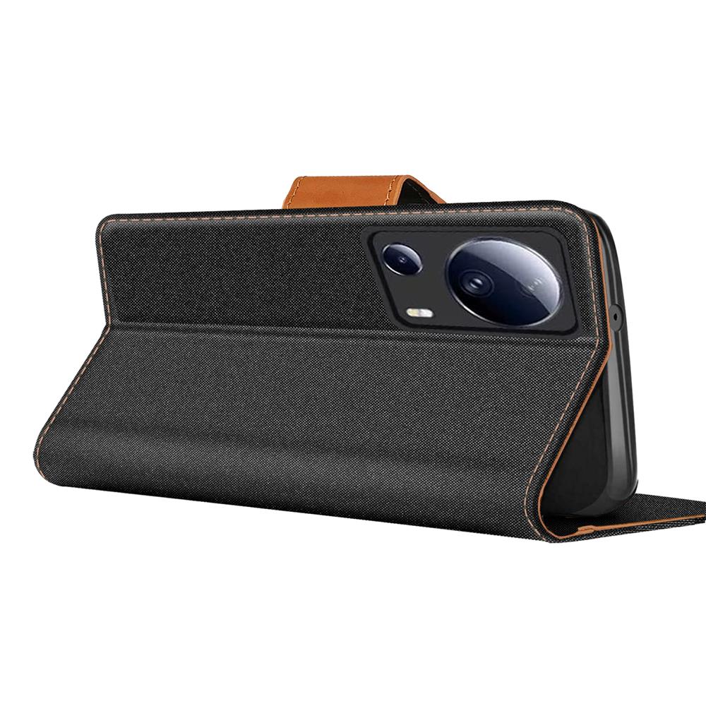 Textil Wallet für Xiaomi 13 Lite in Schwarz