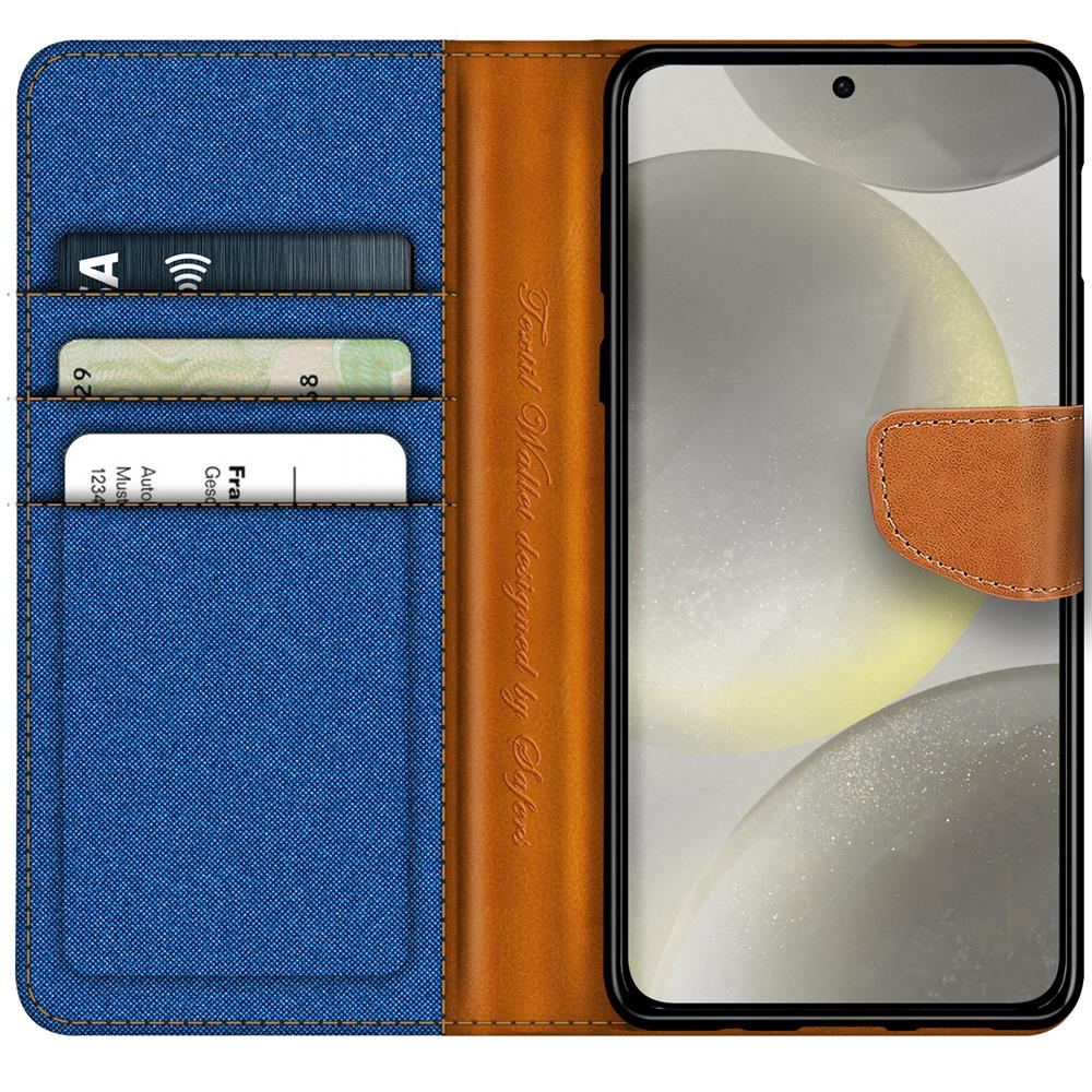 Textil Wallet für Samsung Galaxy S24 FE in Blau