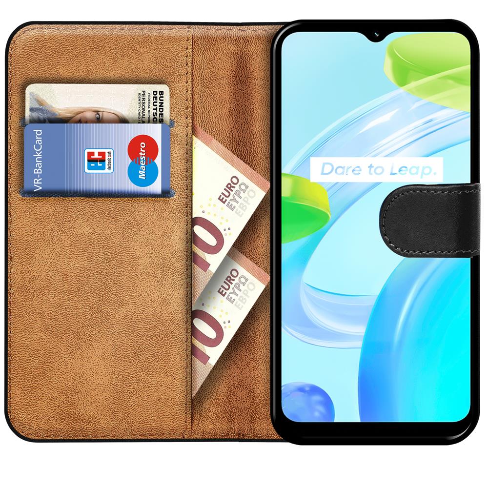 Basic Wallet für Realme C30 in Schwarz