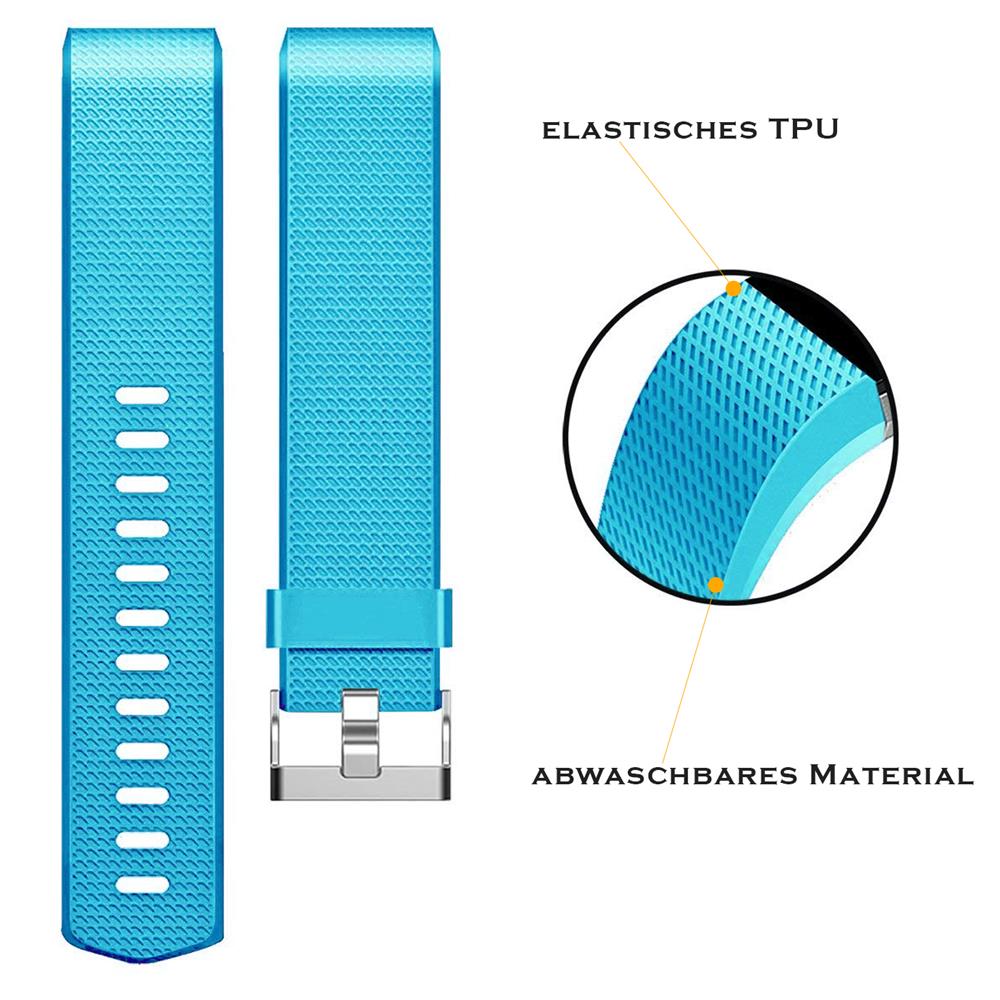 Fitnessarmband TPU für Fitbit Charge 2 - Größe S in Hellblau