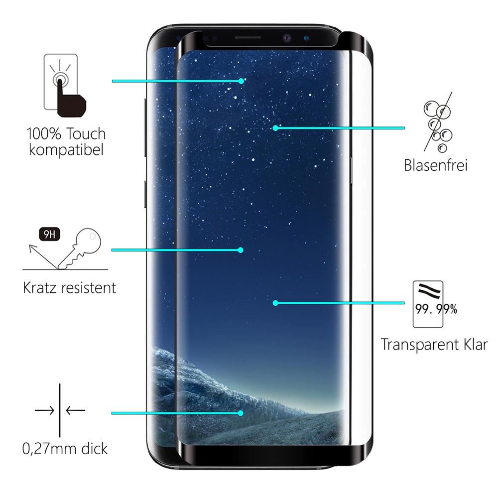 Fullscreen Glas für Samsung Galaxy S8 Plus