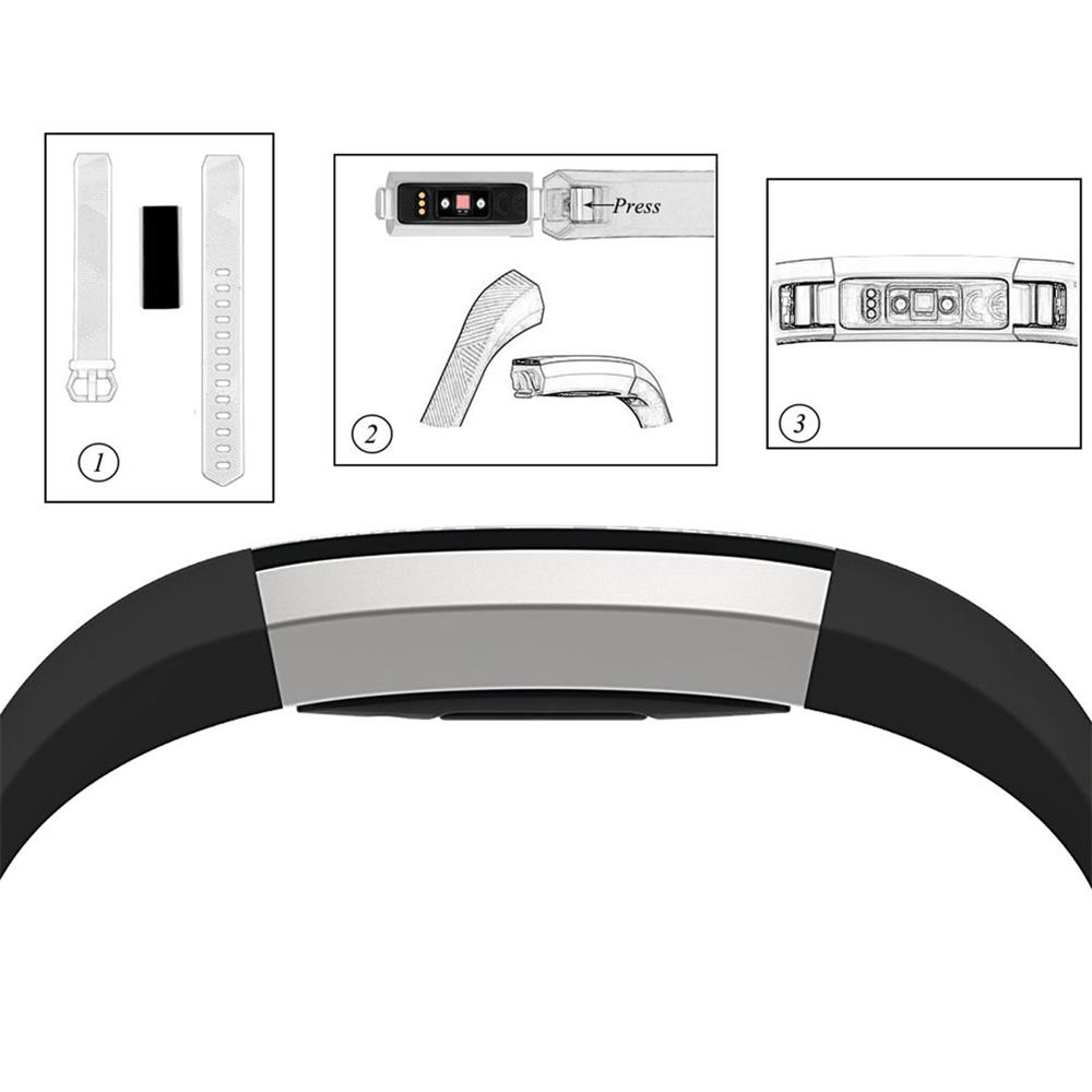 Fitnessarmband TPU für Fitbit Alta / HR - Größe L in Schwarz