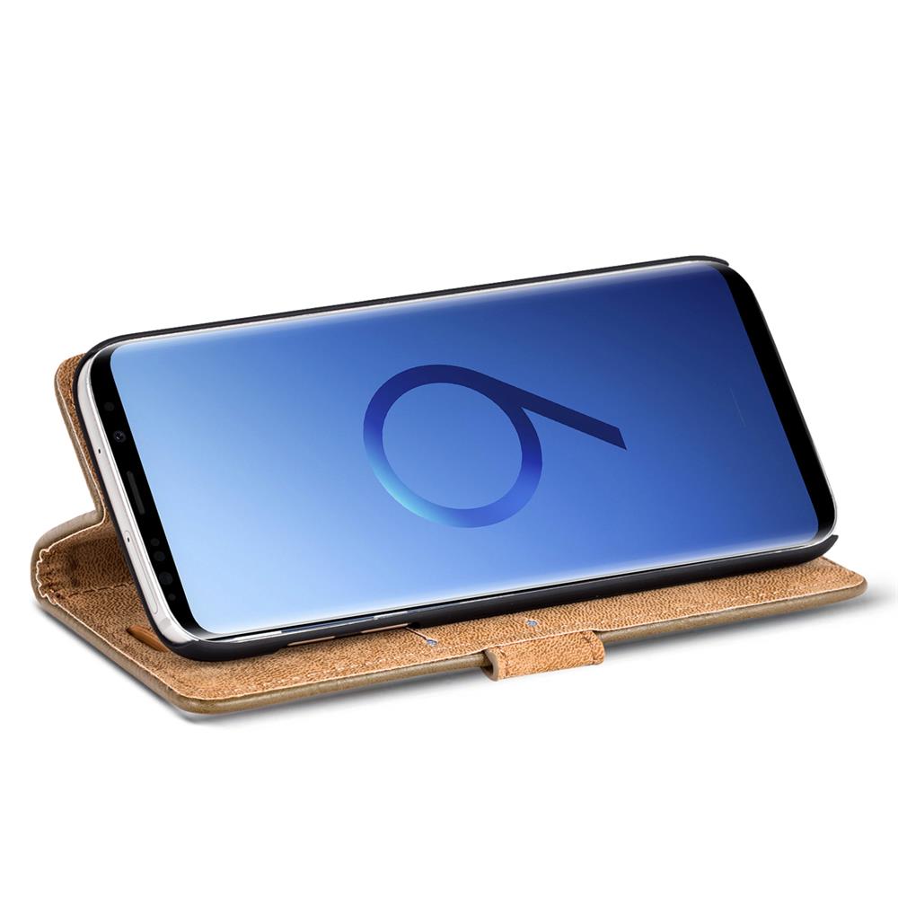 Retro Wallet für Samsung Galaxy S9 in Mocca
