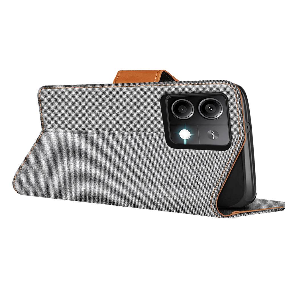 Textil Wallet für Xiaomi Redmi Note 13 Pro 5G in Grau