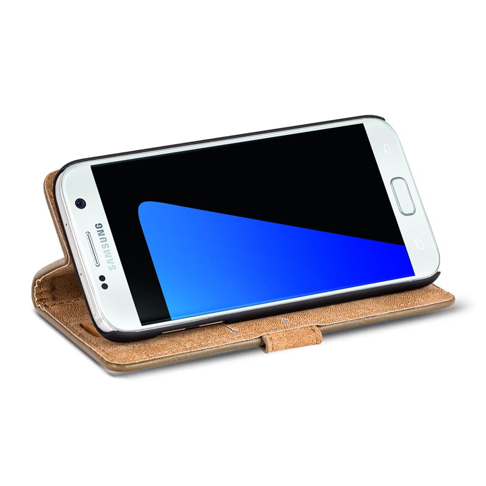 Retro Wallet für Samsung Galaxy S7 in Mocca