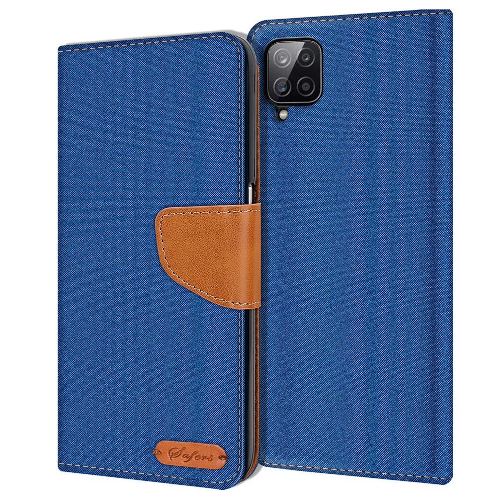 Textil Wallet für Samsung Galaxy A22 4G / M22 in Blau