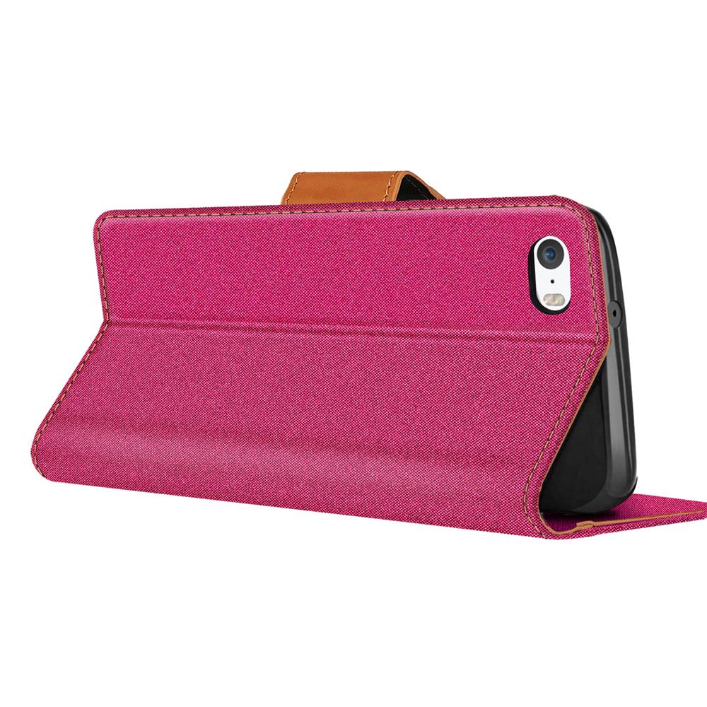 Textil Wallet für Apple iPhone 4 / 4S in Pink