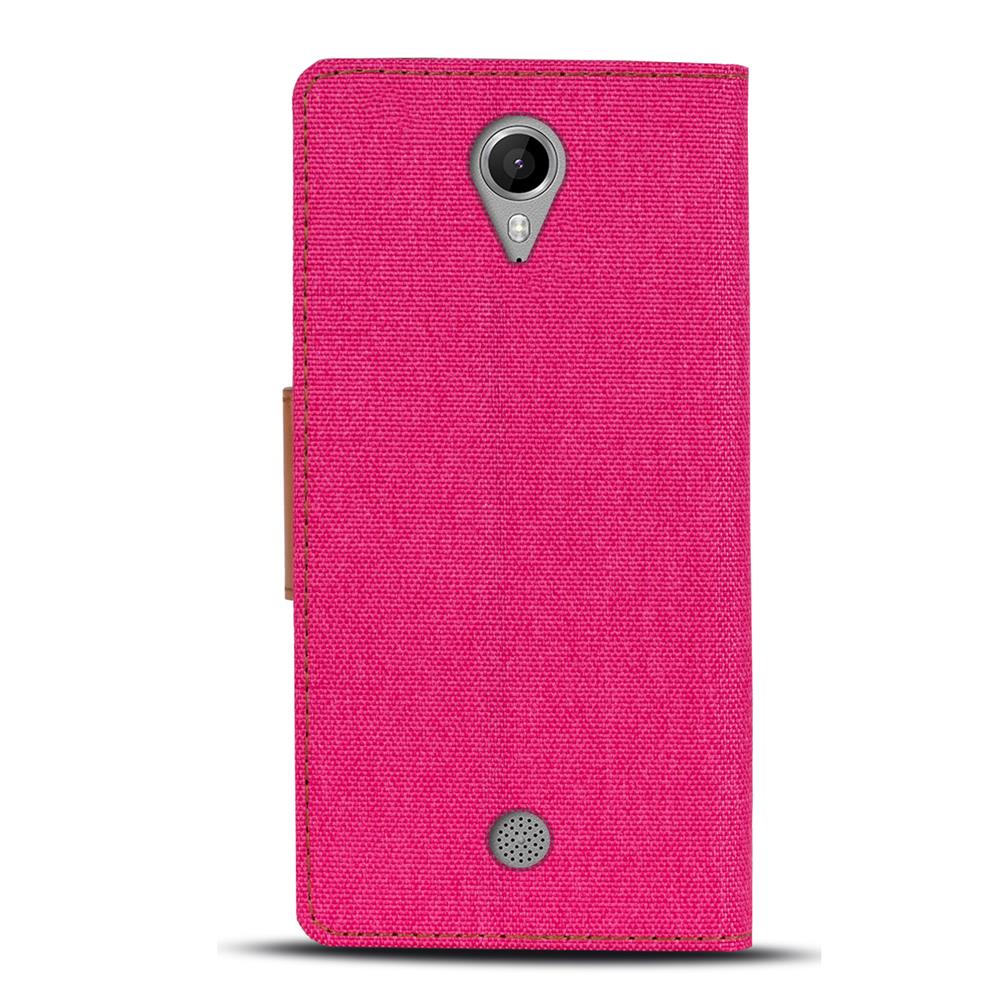 Textil Wallet für Wiko Tommy in Pink