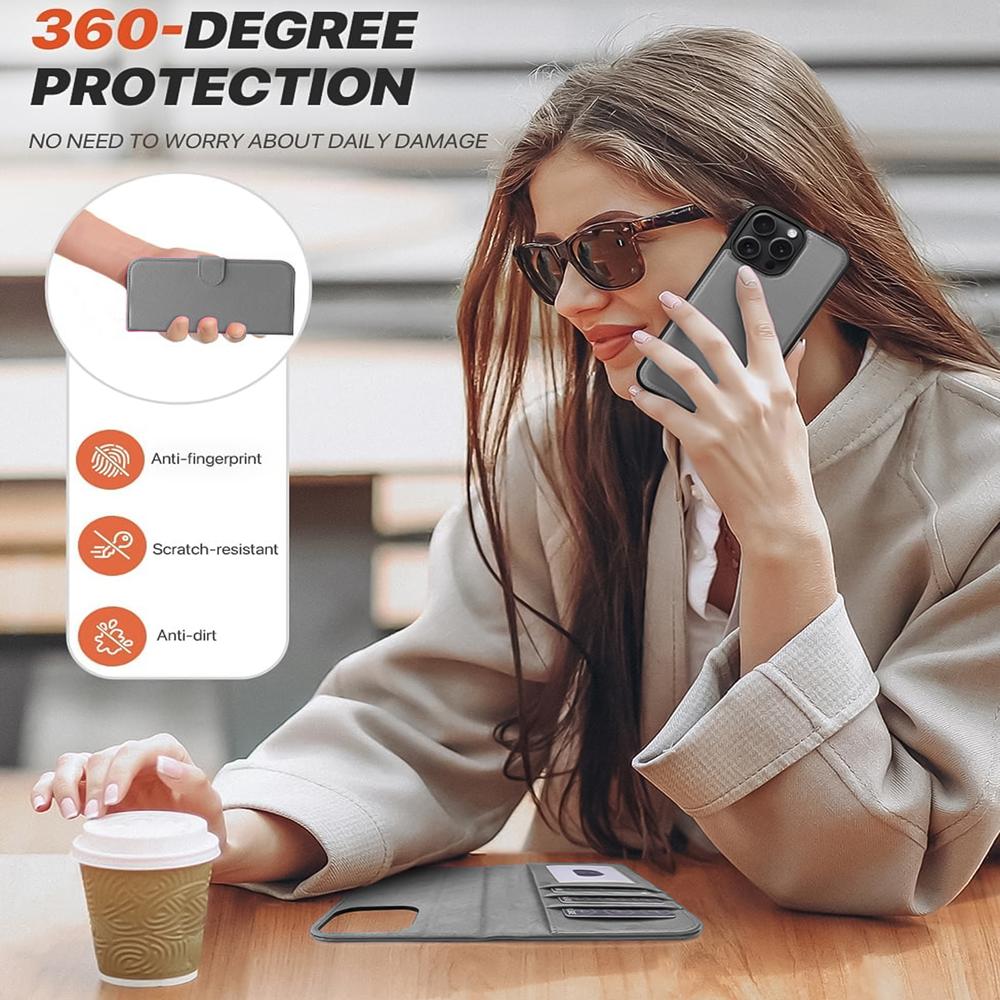 Magnetic Wallet für Apple iPhone 16 Pro Max in Grau