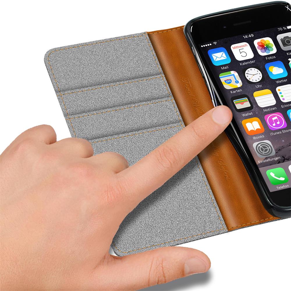 Textil Wallet für Apple iPhone 7 / 8 / SE 2 in Grau