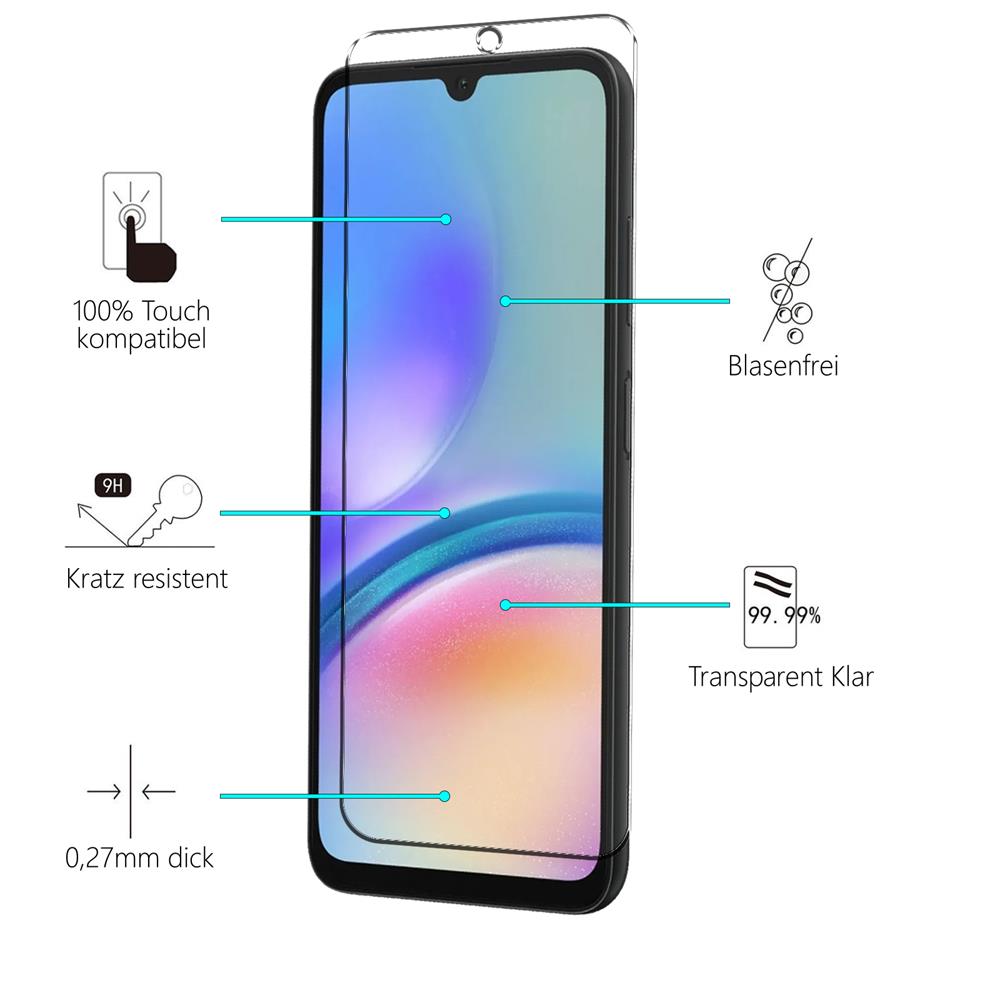 4in1 Glas Set für Samsung Galaxy A05s