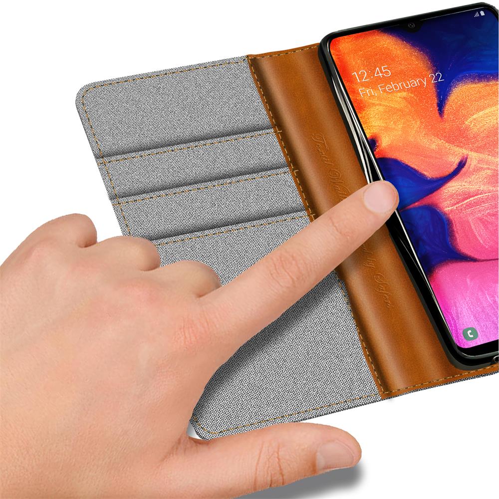 Textil Wallet für Samsung Galaxy A20e in Grau