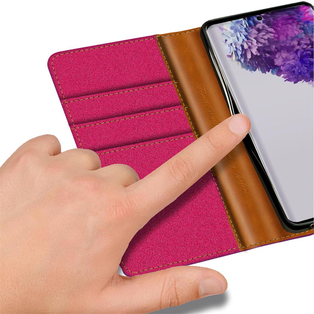 Textil Wallet für Samsung Galaxy S20 Ultra in Pink